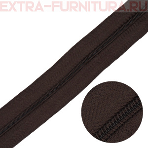 Молния рулонная спираль тип Т3, цв.304 темно-коричневый, пл.8,3 гр/м