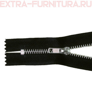 Молния джинсовая № 4, 18 см, никель, цв.322 черный