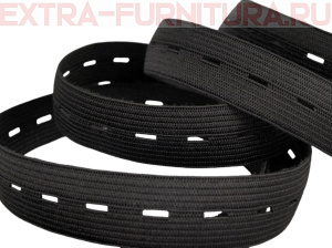 Резинка перфорированная 20 мм, черная (уп.25м*20 уп.)