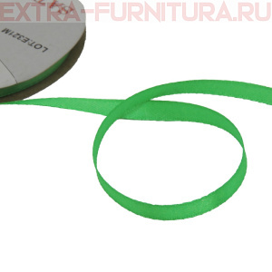 Лента атласная  6 мм  цв.102 зеленый рул. 27,42м