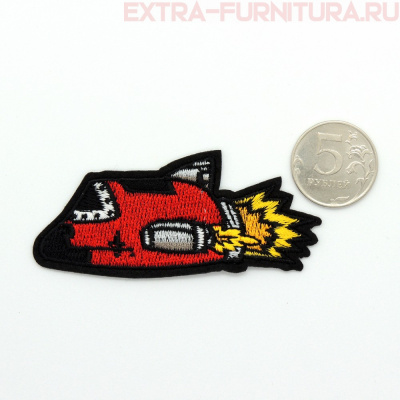 Термоаппликация Ракета красно-желтая