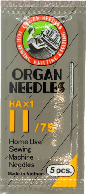 Иглы Organ универсальные для БШМ № 75 (мягкая упаковка), уп.5шт.