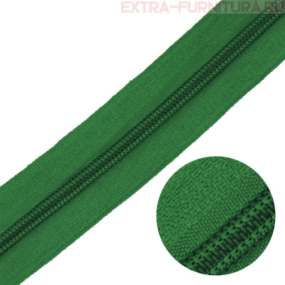 Молния рулонная спираль тип Т5, цв.243 зеленый, пл.13 гр/м