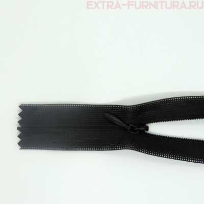 Молния потайная № 3, 60 см, цв. 322 черный п/э пл.9,3 гр/м