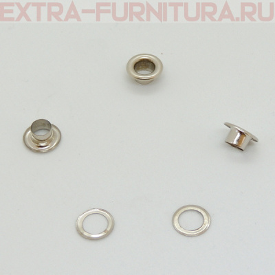 Люверсы 5 мм, (9,5*3,9 mm, h=4,3 mm.), никель (уп.5000шт) A