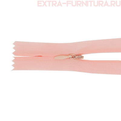 Молния потайная № 3, 50 см, цв. 136 персик п/э пл.9,3 гр/м