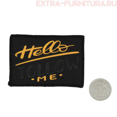 Нашивка Hello TOLLOW ME цв.желтый