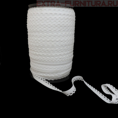 Резинка ажурная 12мм, арт.0312/5 цв.белый на катушке (уп.200м)
