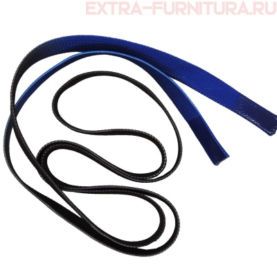 Шнурки плоские 130см, шир.10мм, Градиент, цв.синий, черный